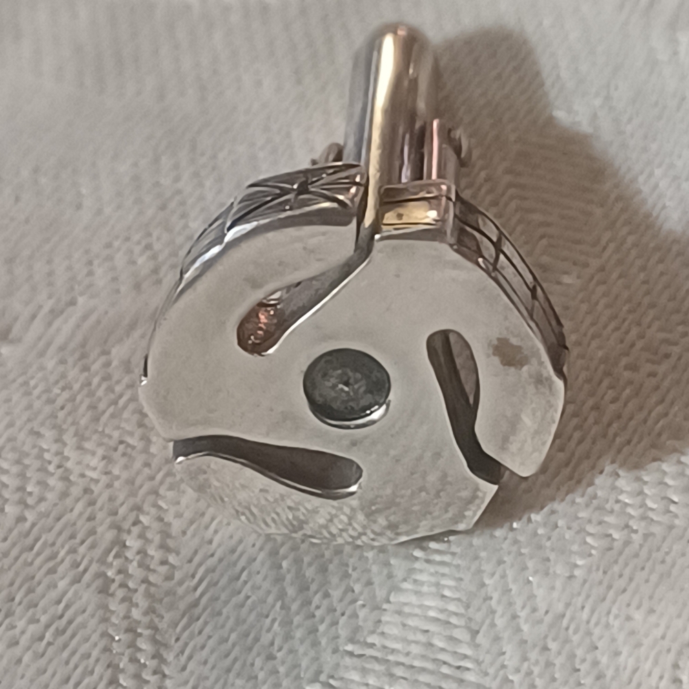 Cynthia Gale New York 45 RPM Spacer Sterling Silver Cufflinks - Picture 8 of 9